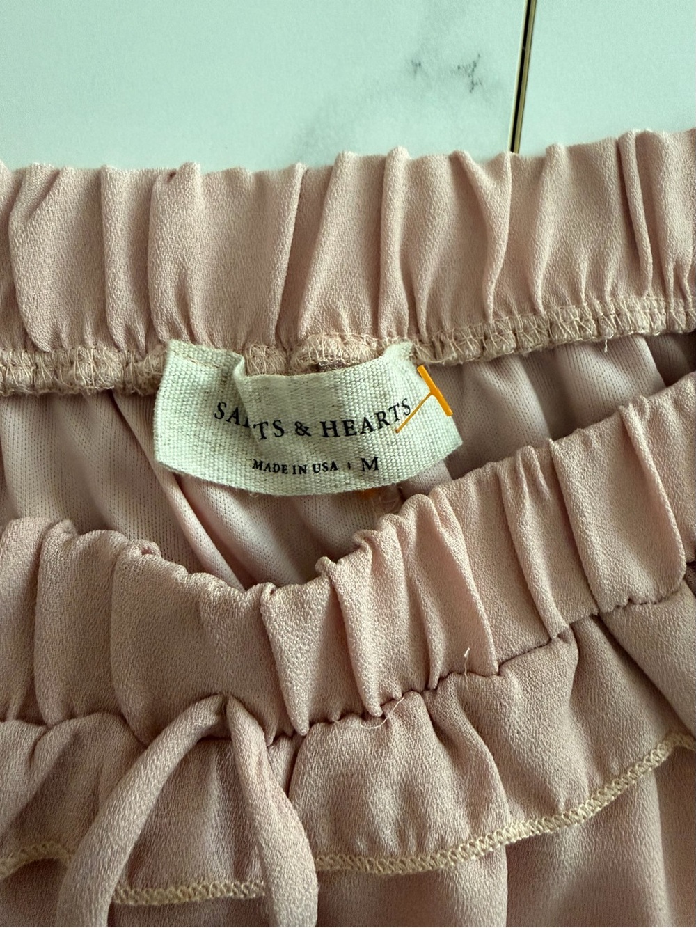 Soft‎ Blush Ruffle Mini Skirt - Picture 2 of 7